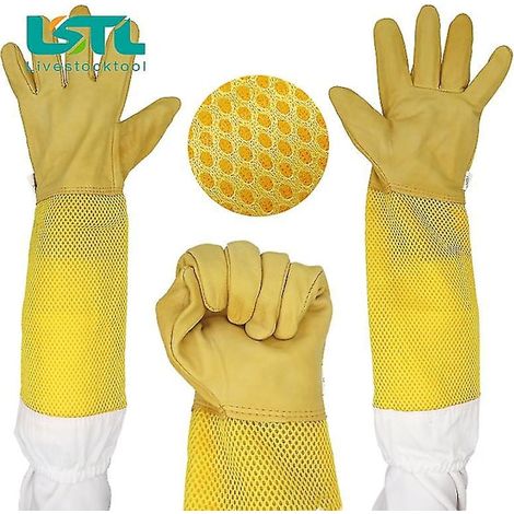 Filiyano-Gants d'apiculture en peau de mouton, anti-piqûres d'abeilles, pour apiculteurs professionnels. Outils apicoles inclus. 1 paire en cuir. (1/3)