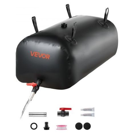 Wasserspeicherblase, 113 L Wassersack mit Wasserhahn, Faltbarer & Tragbarer Wasserbeutel aus 1000D PVC, Wasserspeicher für Bewässerungssystem, Trockenheitsresistenz & Katastrophenfälle, Schwarz (1/5)
