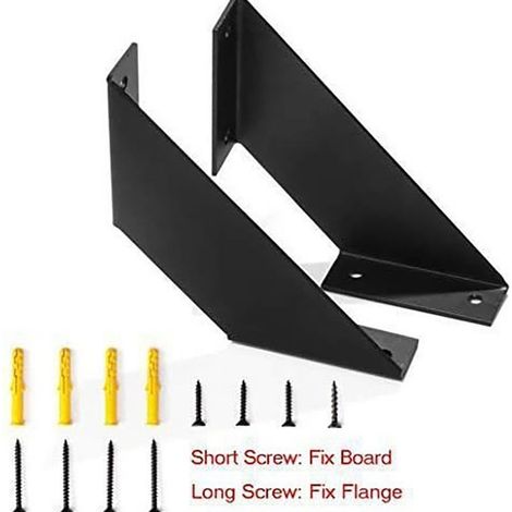 Equerre Etagere Murale,2 Pièces Noir Support D’étagère,Taquet Lourd Etagere,Equerre Étagère,Support Etagere Murale(15 cm) (1/5)