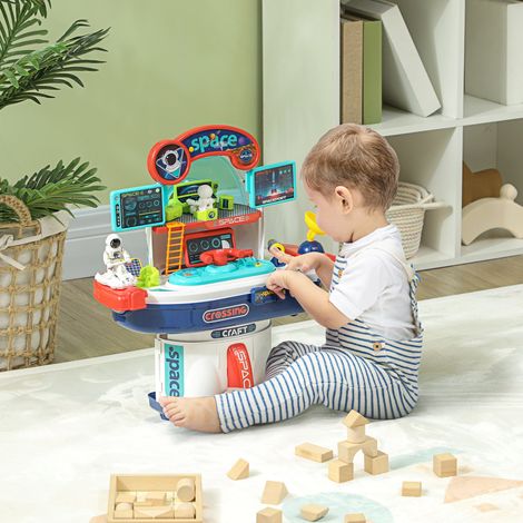 Établi de jouets de 21 pièces sur le thème spatial avec sons et lumières, en PP et GPPS, 45,5x24x52,5 cm (1/5)