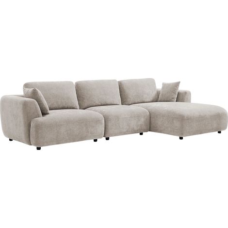Divano angolare destro in tessuto beige TINDRALO (1/5)