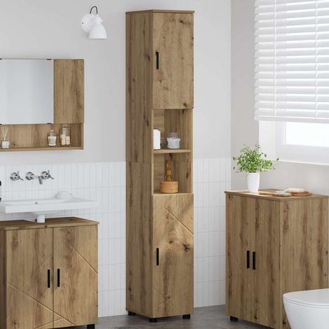 Bathroom Cabinet with Storage Artisan Oak 30 x 35 x 192 cm vidaXL (1/5)