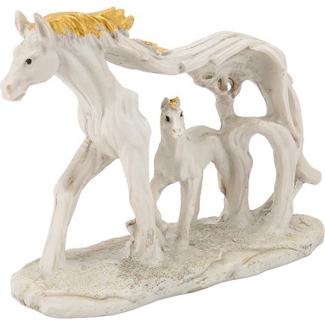 Statuette cheval en résine sculptée à la main, symbole de succès et bonheur, design ajouré décoratif pour bureau, salon, maison. (1/5)