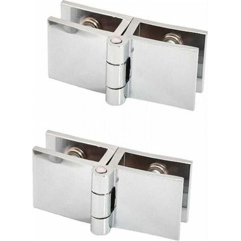 2 PCS 180 degree glass door clip hinge without drilling glass hinge glass for glass thickness 5mm - 8mm (1/5)