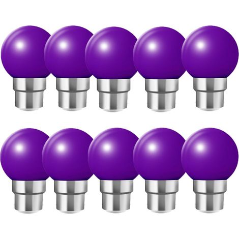 Ampoule LED Couleur B22 2W équivalente 20W 180LM AC 220V-240V B22 Baïonnette Ampoules Guirlande Couleur LED Ampoules Multicolore pour Maison Bar Fête Décoration d'ambiance - Lot de 10 (1/5)