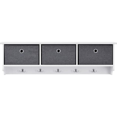 Appendiabiti da parete 30 x 100 x 20 cm bianco grigio argento 030008181
