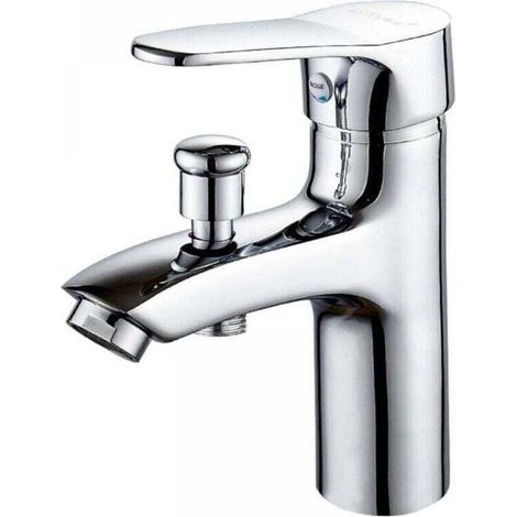 Mitigeur de baignoire monotrou à double usage chaud et froid – Alliage métallique avec limiteur de température – Installation simple (1/4)
