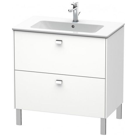 Duravit Meuble sous-lavabo Brioso sur pied 82,0 x 47,9 cm, avec 2 tiroirs, avec découpe pour siphon et tablier, pour lavabo ME by Starck 233683, Couleur (avant/corps): Décor blanc mat, poignée chromée - BR440201018
