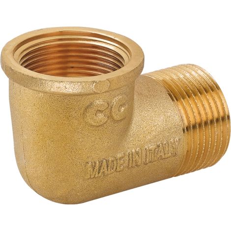 RACCORDO CURVO MASCHIO FEMMINA IN OTTONE GIALLO SERIE 1500 1   TIEMME RACCORDERIE SPA