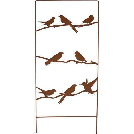 Treillage oiseaux fer marron 25x1x58cm (1/2)