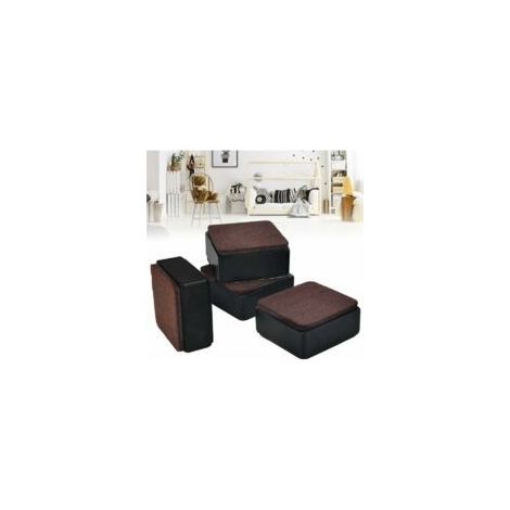 Set mit 4 Möbelfüßen, rutschfeste Bettfüße aus Kohlenstoffstahl, selbstklebende Füße, 60 x 60 x 50 mm, quadratische Füße, Tischfüße für Sofa, Schrank usw. (1/5)
