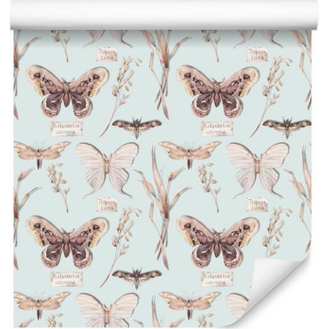 Papier peint Papillons, Fleurs, Plantes et Nature pour Salon et Chambre 50x1000 cm (1/5)