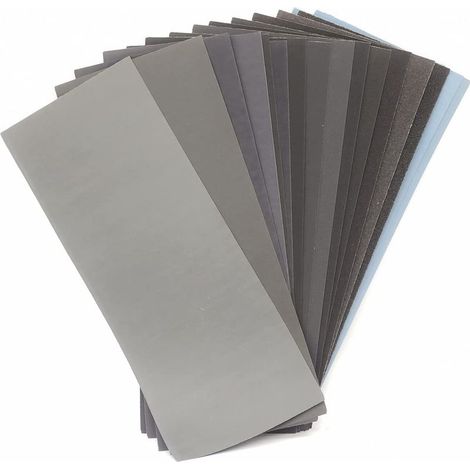 Kit de papier de verre. Papier abrasif ultrafin grain 120 à 10000, 17 types de grains, adapté au ponçage du métal, du bois, (9 x 3,6 pouces17feuilles) (1/5)