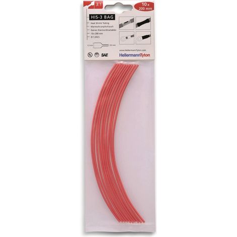 HellermannTyton 308-30160 Schrumpfschlauchsortiment Rot 1.50 mm 0.50 mm Schrumpfrate:3:1 10 St. (1/5)