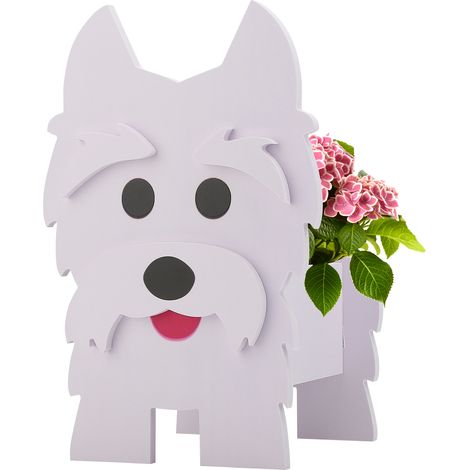 Pot de jardinière décoratif pour chien, haute capacité de charge, fleur mignonne pour décoration de jardin de maison, petite taille Westie (1/5)