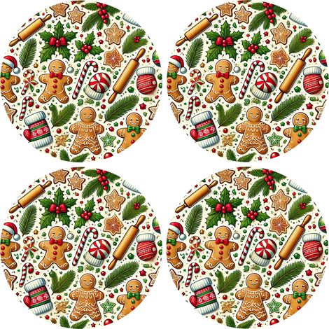 Set de 4 dessous de verres biscuits au pain d'épices Cbkreati