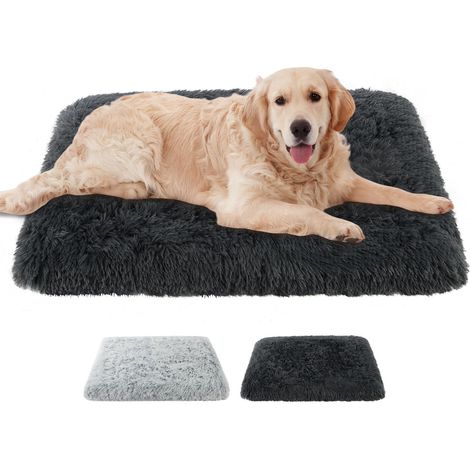 Panier Coussin Anti Stress Gris Foncé, Matelas Orthopédique Déhoussable Lavable pour Chien, Canapé Grande Taille avec Fond Antidérapant (1/5)