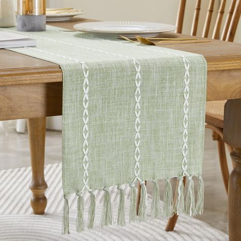 Chemin de table bohème 33×90 cm sauge du désert