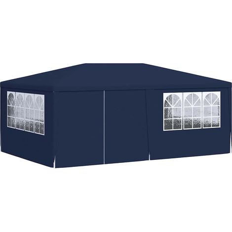 Tente de réception, Pavillon, Pergola, Tente de jardin, avec parois latérales 4x6 m Bleu 90 g/m² OIB8131E (1/5)