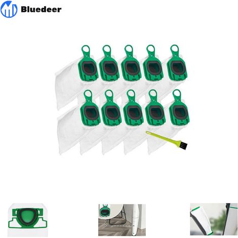 10 Sacs d'Aspirateur pour Vorwerk Kobold VB100 VB 100, Sac À Poussière de Rechange pour Vorwerk Kobold FP100 FP 100 Aspirateur (1/5)