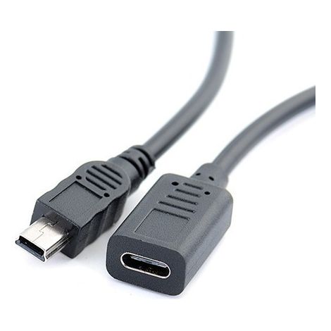 Mini-Stecker auf Typ-C-Buchse Lade- und Datenadapterkabel, 5-poliges Stecker-auf-Typ-C-Buchse-Stromkabel für Android-Handys und -Tablets. (1/5)