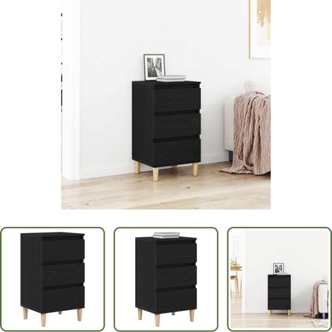 Meuble de chambre - Cabinet de chevet Chêne noir 40 x 35 x 70 cm Bois d'ingénierie (1/5)