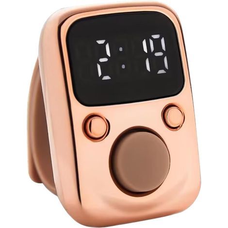 Stück Zahlenzähler mit Klickfunktion, Fingeranzeige, manuelle Zählfunktion, Klick-Timer, Fußballzähler, USB-Ladefunktion, Dekompressionsfunktion, manueller Zähler, Roségold (1/5)