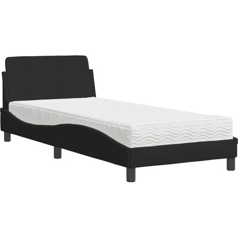 Maison Exclusive - Letto con Materasso Dover Nero 80x200 cm in Tessuto (1/5)