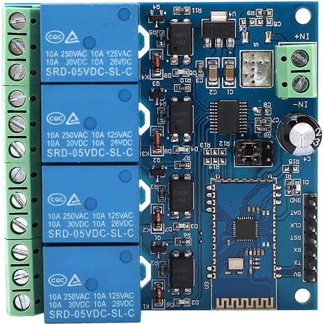 Relaismodul mit 4 Kanälen und Bluetooth-Netzwerk für Android-Mobiltelefon-Fernsteuerung für Smart Home