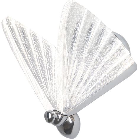 Dekorative Schmetterlings-Wandleuchte aus Chrom, variable LED-Farbe 8W MARIPOSA Light Prestige (1/5)