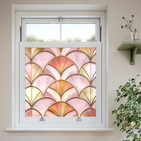 Film de confidentialité coloré pour vitres, 50×50cm, pour la décoration de fenêtres en verre, film à adsorption électrostatique. (1/5)