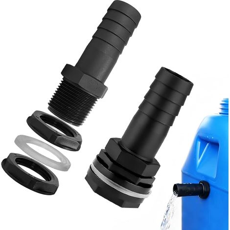 Trop Plein Cuve, Passe Paroi Cuve Eau 1000L Raccordement Cuve Raccord Récupérateur Eau de Pluie pour Citernes Raccord (1/5)