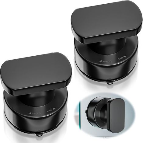 2 Poignées de Porte à Ventouse, Poignées à Ventouse pour Siège de Toilette, Ventouses Forte Tirer Poignées Pour Convient Aux Armoires ect