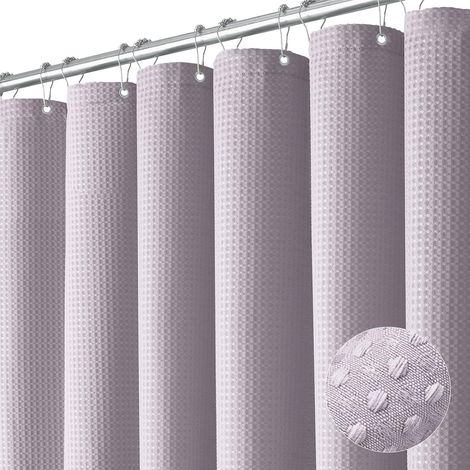 AUTRUCKER Rideau de douche imperméable - 180180cm, avec 12 crochets en plastique, en polyester, convient pour la salle de bain (06, Violet) (1/5)