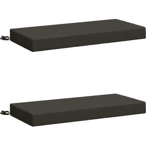 Coussins de banc 2 pièces SOEST 2 pc 100 % polyester Anthracite vidaXL