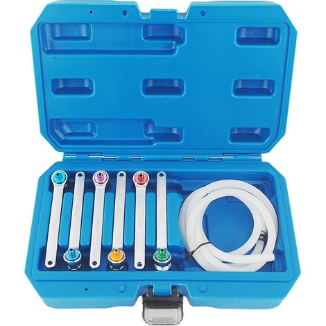 Kit de purge de freins de voiture, comprenant une clé à douille douze pans de 7 à 12 mm, un tuyau de purge et un clapet anti-retour. (1/5)