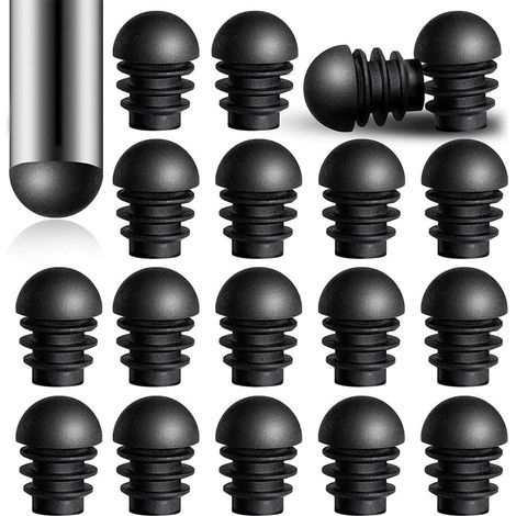 24 Pièces Bouchons d'Extrémité Ronds avec Inserts de Tube en Plastique de Diamètre Extérieur de 16 mm Tube d'Embouts de Pied de Chaise Protecteurs de Bouchons en Plastique (1/5)