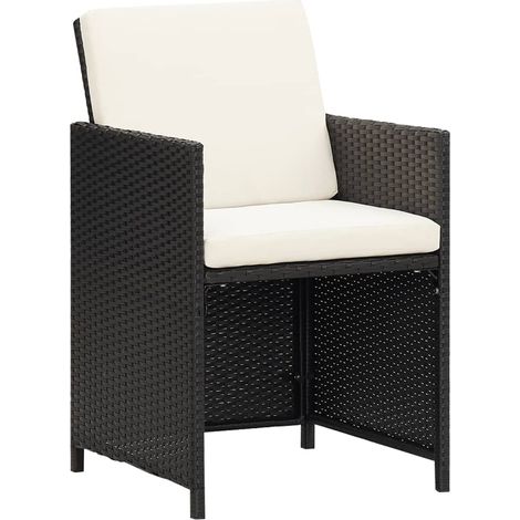 Maison Exclusive - Gartenstühle 4 Stk. Poly Rattan Schwarz