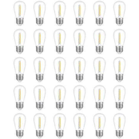 Lot de 30 ampoules de rechange étanches S14 pour guirlande lumineuse d'extérieur-AquaForge (1/2)
