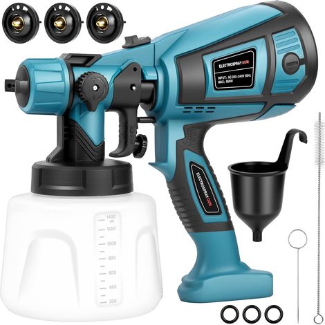 Pistolet Peinture, Pulvérisateur Électrique 1400ML, avec 3 Buses (1/5)