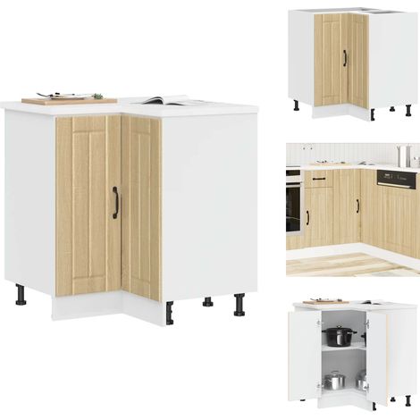 Vidaxl – Armoire d'angle de cuisine Lucca chêne sonoma bois d'ingénierie – Dimensions 75,5 x 75,5 x 81,5 cm – Capacité 70 kg – Avec pieds réglables (1/5)