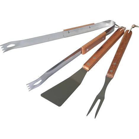 Outils de barbecue AE189 - bois / chrome (1/2)