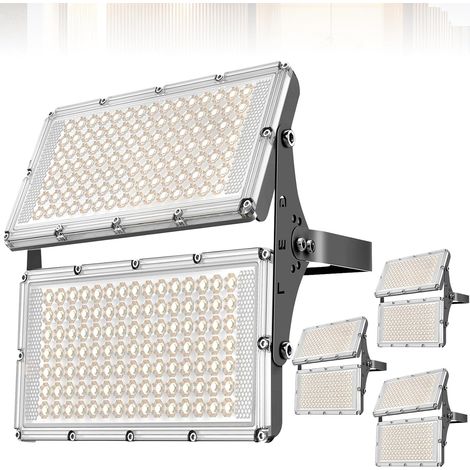 Projecteur LED 200W 4PCS,Projecteur Intérieur Extérieur 20000LM,Spot LED Extérieur IP66,Eclairage de Sécurité BlancChaud 2800-3200k,Projecteur LED Flootlight pour Jardin,Garage,Route