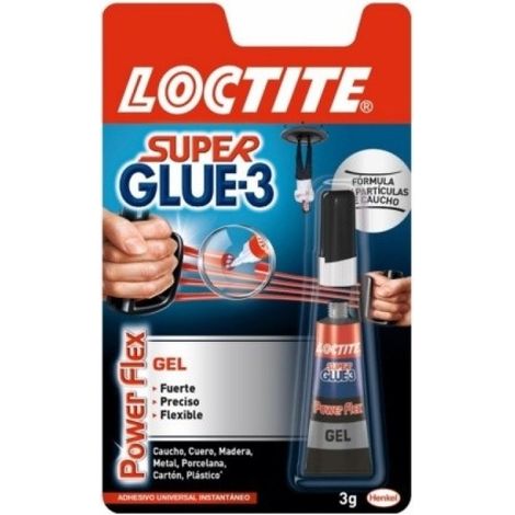 Pegamento instantaneo gel 3 gr super glue3 powerflex loctite (1/2)