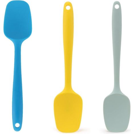 3er Set Silikon Spatel Löffel, Hitzebeständig & BPA-frei, Mehrfarbig