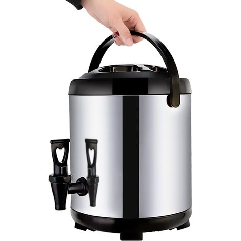 Urna de catering, 6L/8L/10L/12L/16L/20L Dispensador de agua caliente con grifo, cubo aislado de acero inoxidable para agua caliente y bebidas, 6L