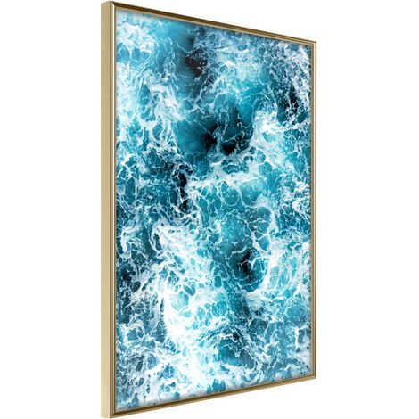 Affiche Murale Encadrée "Sea Foam" 21 x 30 cm Or
