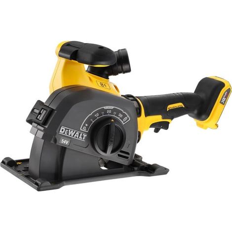 Dewalt – Rainureuse à béton 54V – Moteur Brushless – Profondeur de coupe 32 mm – Largeur de coupe réglable 8 à 35 mm – Compatible avec aspirateur