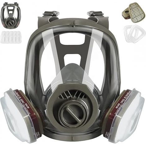 Masque respiratoire réutilisable avec filtre, 6800, protection respiratoire contre les gaz, anti-poussière pour peinture, soudure, vapeurs organiques, résine époxy et ponçage. (1/5)