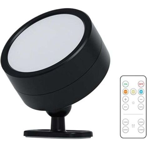 Decorative wall light with remote control LED light source with remote control and switch ABS wall lamp, black, 1 lamp (1/4)